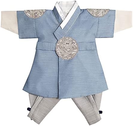 Korean Light Blue Baby Hanbok for 100days10yo