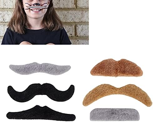HUONIU Self Adhesive Mustaches 6 Pcs for Parties