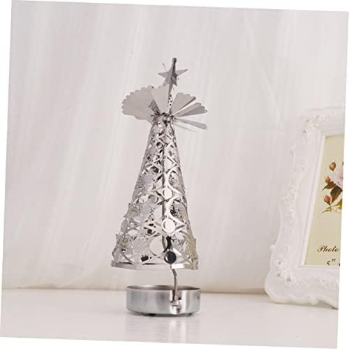 Christmas Tree Shaped Rotating Tea Light Holder