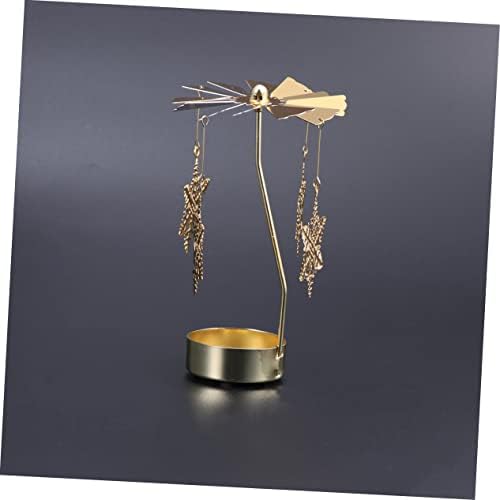 PRETYZOOM Rotating Windmill Tea Light Holder with Snowflake Design