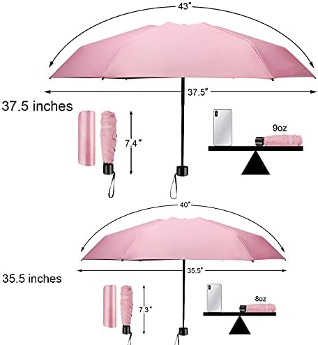 TradMall Mini Travel Umbrella with 95 UV Protection