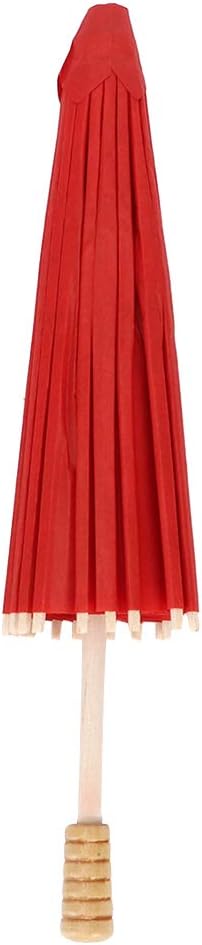 CHEOTIME Handmade Oiled Paper Parasol Umbrella Red