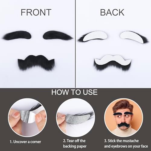 Yan Dream Unisex Fake Mustache and Eyebrows Set