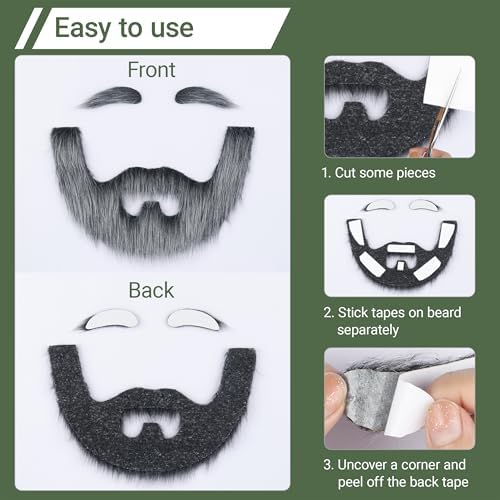 Cosela Realistic Self Adhesive Full Beard and Eyebrows