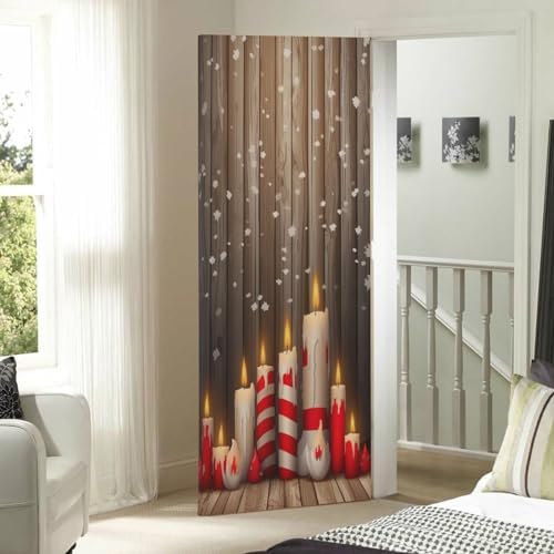 MCHIVER Santa Candles Merry Christmas Door Cover