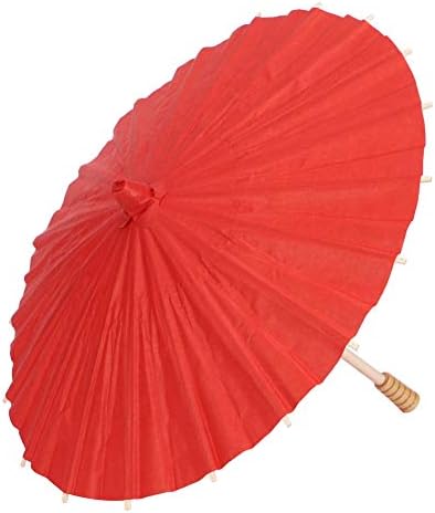 CHEOTIME Handmade Oiled Paper Parasol Umbrella Red