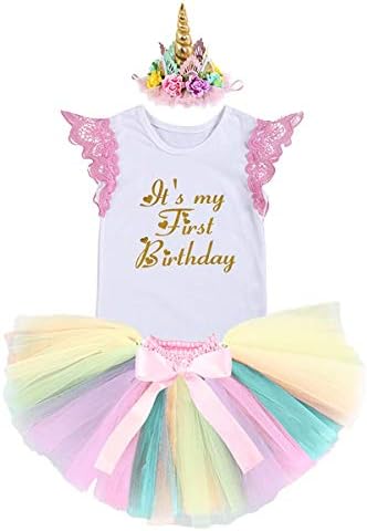 NEWEPIE Unicorn 1st Birthday Costume Set