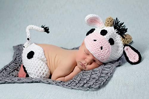 Lppgrace Newborn Baby Crochet Cow Costume Outfits