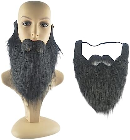 BOGEEL Halloween Fake Beard with Adjustable Elastic Rope and Cloth