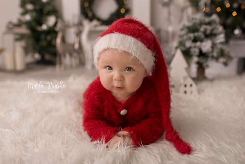 Handmade Santa Clouse Baby Outfit 2 Piece Set