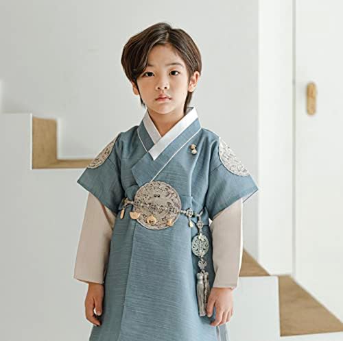 Korean Light Blue Baby Hanbok for 100days10yo