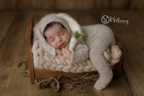 Handmade Newborn Bunny Costume with Hat and Romper