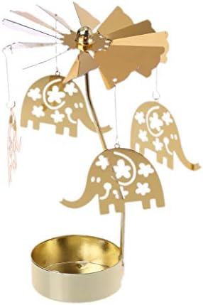 SOFEA Tea Light Candle Holder Snowman Spinning Carousel 1