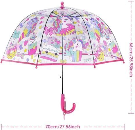 2 Pack Clear Bubble Umbrellas with Anti-Pinch Handle 1