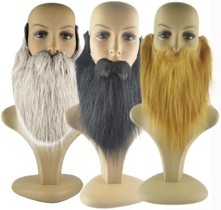 BOGEEL Halloween Fake Beard with Adjustable Elastic Rope and Cloth
