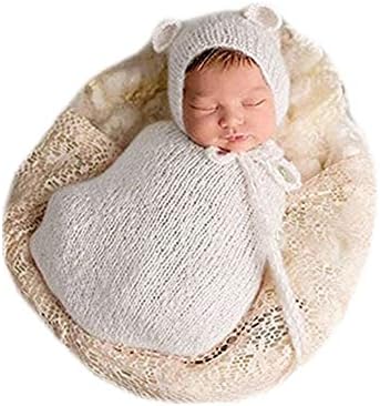 Vemonllas Baby Photography Props Mohair Bonnet Sleeping Bag