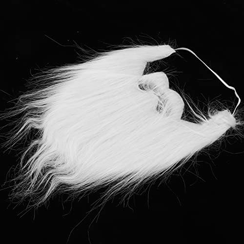 White Plush Fake Beard with Elastic Band for Costume