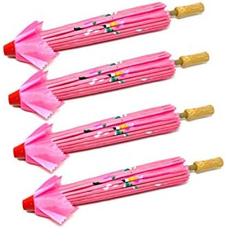 TJ Global 4 Pack 33 Inch Bamboo Parasol Umbrellas