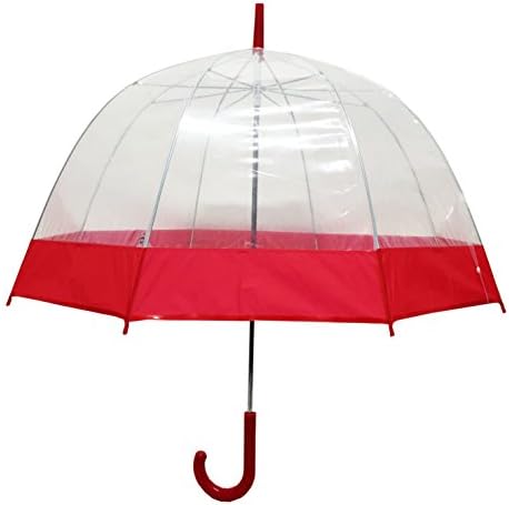 Elite America Red Trim Clear Bubble Umbrella - Stick Umbrella
