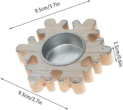 Wooden Snowflake Candlestick Holder Christmas Decor