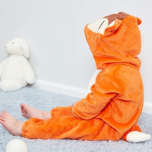 MICHLEY Baby Animal Costume Flannel Hooded Romper