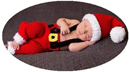Vedory Newborn Baby Santa Costume Set Handmade Crochet