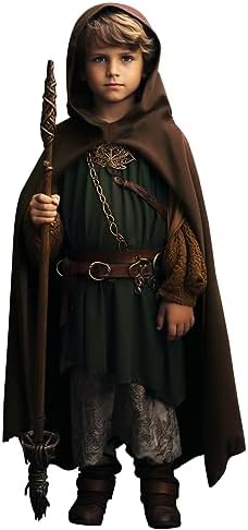 HOMELEX Boys Medieval Cloak With Hood Halloween Costume