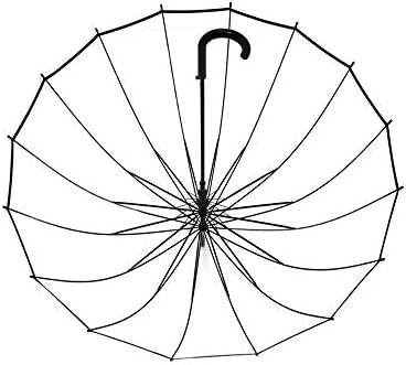 Lancoon Clear Bubble Umbrella 16 Ribs Windproof Auto Open KS10Black