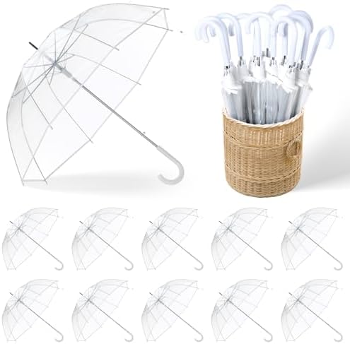 36 Pcs Clear Bubble Wedding Umbrellas with J Hook Handle