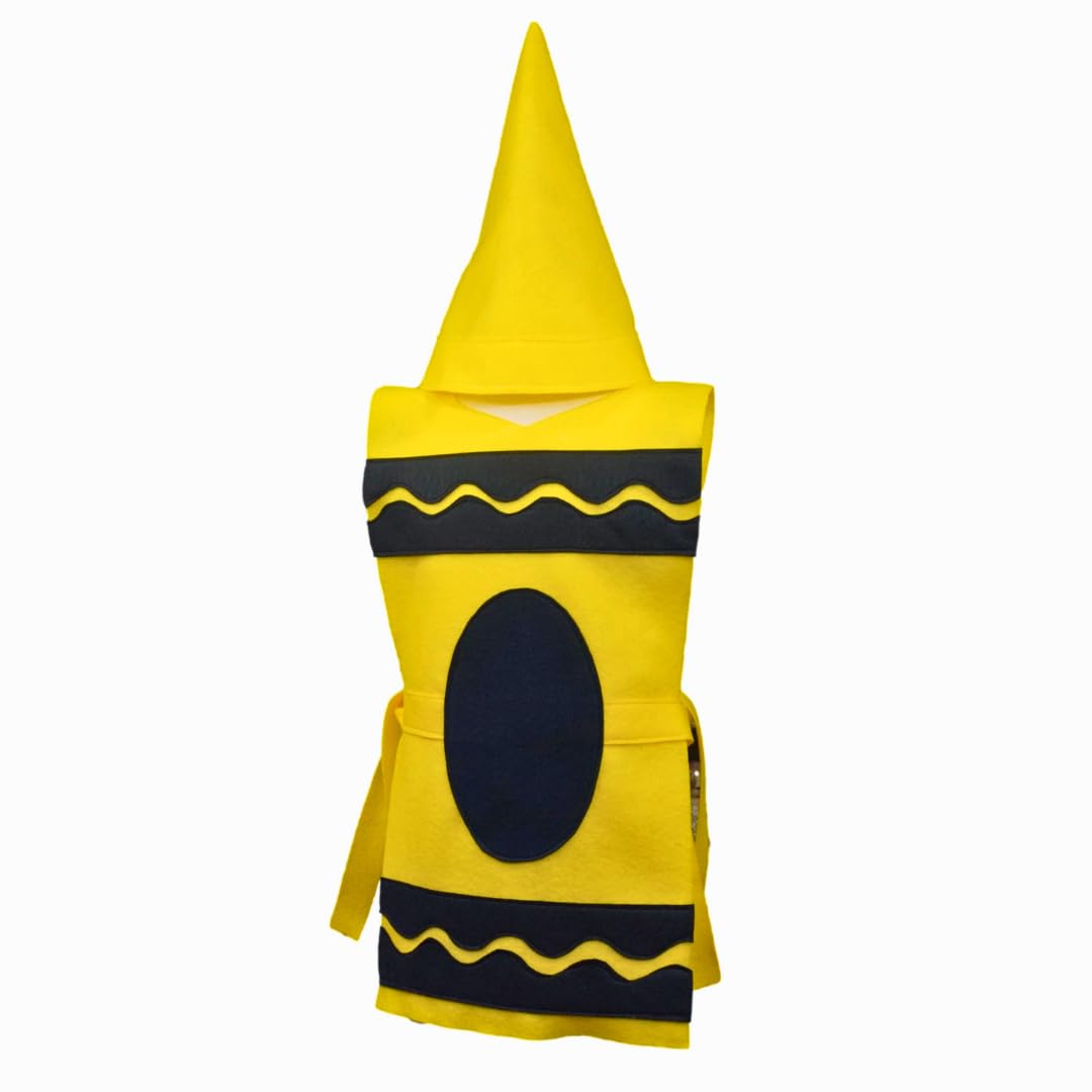 Yellow Crayon Costume Tunic and Hat for Babies to Adults