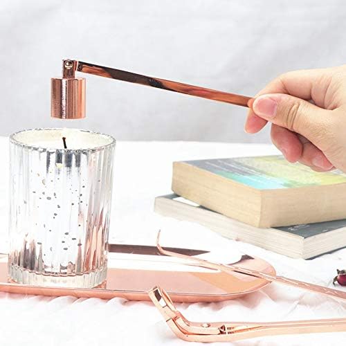 4Pcs Stainless Steel Candle Snuffer Trimmer Set Rose Gold