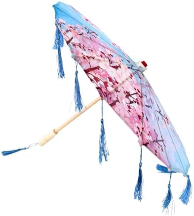 THY COLLECTIBLES 33 Silk Parasol Umbrella with Tassels