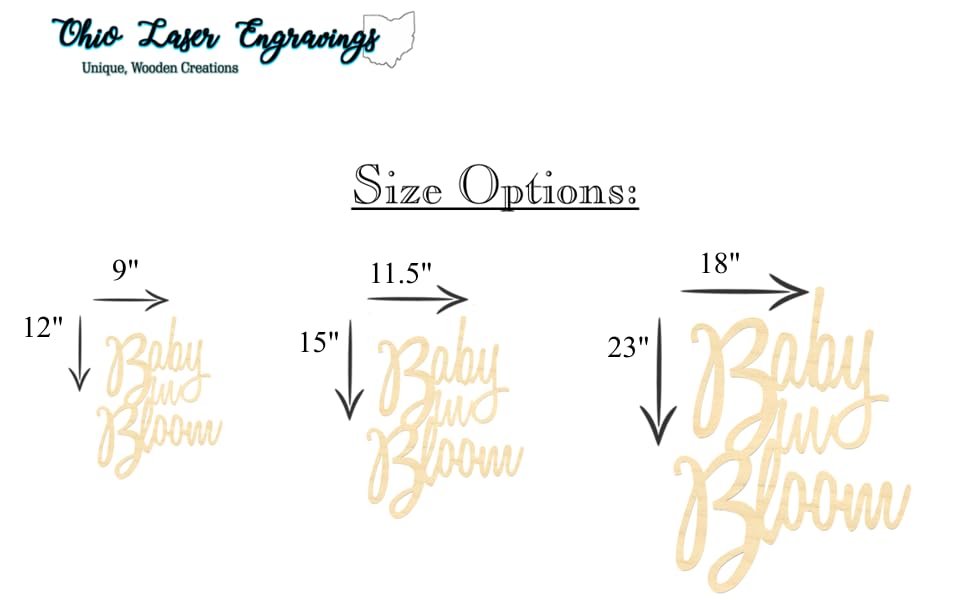 Baby In Bloom Sign - Custom Wooden Wording for Baby Shower