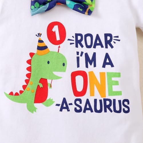 Baby Boy Dinosaur Romper Pants Set 1st Birthday Outfit