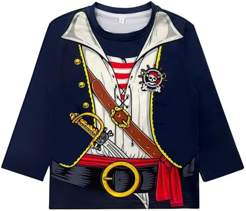 Wosixima Pirate T-Shirt for Kids Halloween Costume