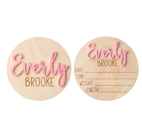 Personalized Newborn Announcement Sign - Double Sided Wooden Birth Sign