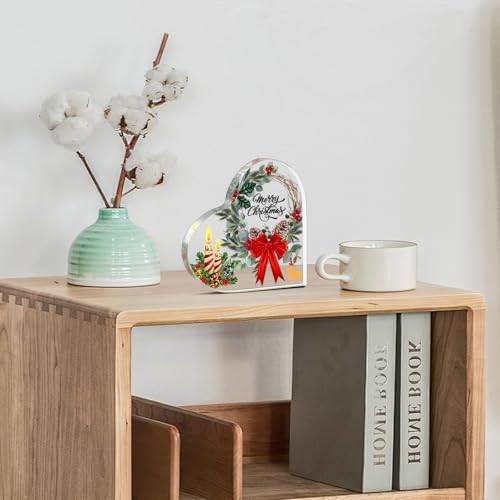 Jumkook Farmhouse Christmas Heart Shaped Acrylic Plaque Decor