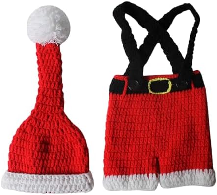 Cute Christmas Crochet Baby Boy Girl Outfit Set 1