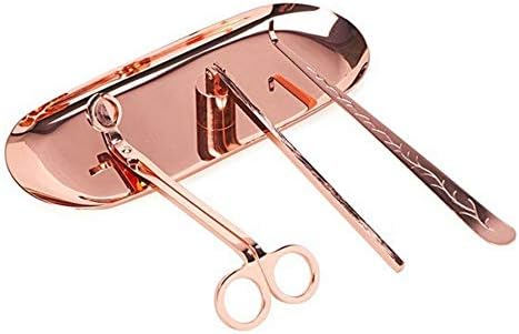 4Pcs Stainless Steel Candle Snuffer Trimmer Set Rose Gold