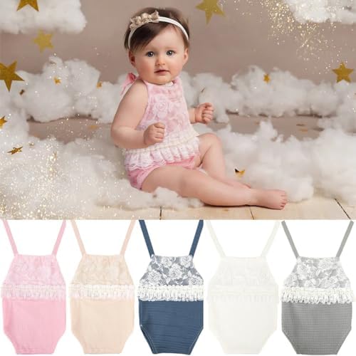 Vomdrok Newborn Baby Girl Photo Costume Headband Romper Set