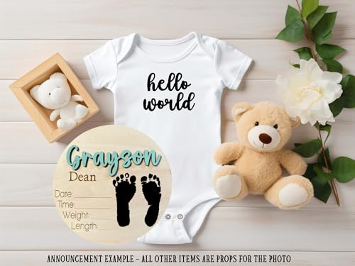 Personalized Birth Announcement Sign with Footprints and Stats 1
