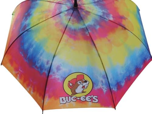 Buc-ees Tie-Dye Red Beaver Umbrella 58
