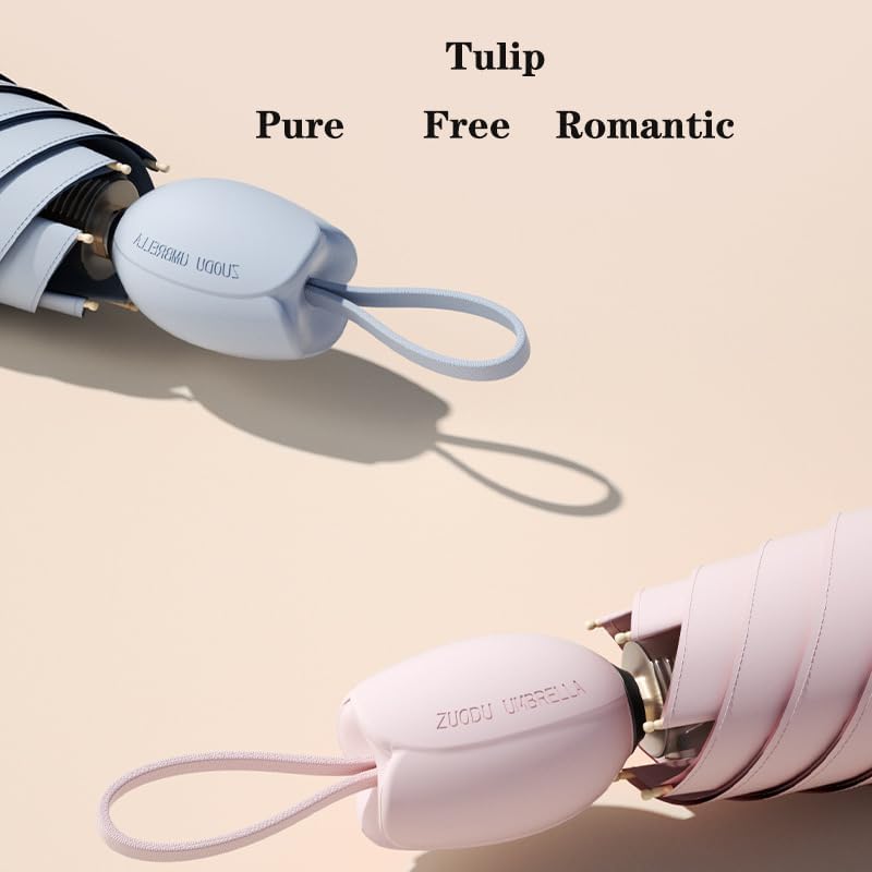 Mini Travel Umbrella with UV Protection and Tulip Handle