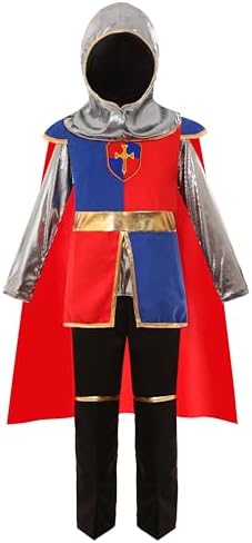 Bordazor Kids Medieval Knight Costume for Boys