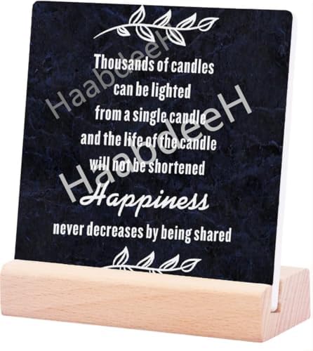 Inspirational Quote Wooden Plaque with Stand 4x4 Inch