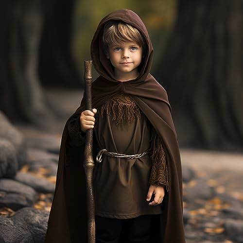 HOMELEX Boys Medieval Cloak With Hood Halloween Costume