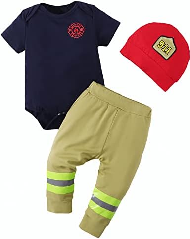 Baby Boy Fireman Costume with Hat