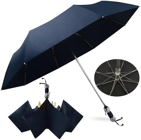 Windproof Travel Umbrella with Patented Handle Design