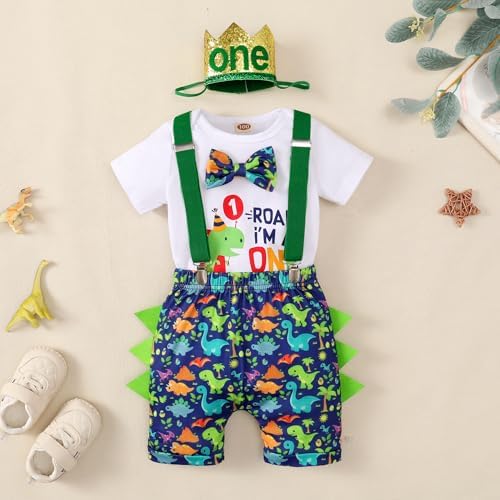 Baby Boy Dinosaur Romper Pants Set 1st Birthday Outfit