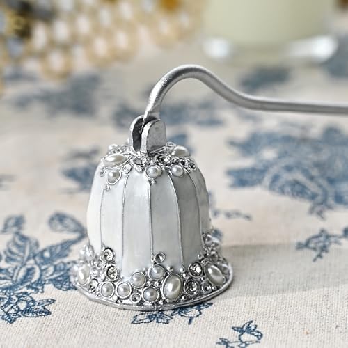 Elegant Silver Candle Snuffer with Pearl Inlay 1